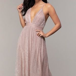 V-Neck Glitter Chiffon Prom Dress